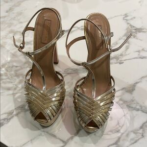 Aquazzura Women's Gold Strappy Heels